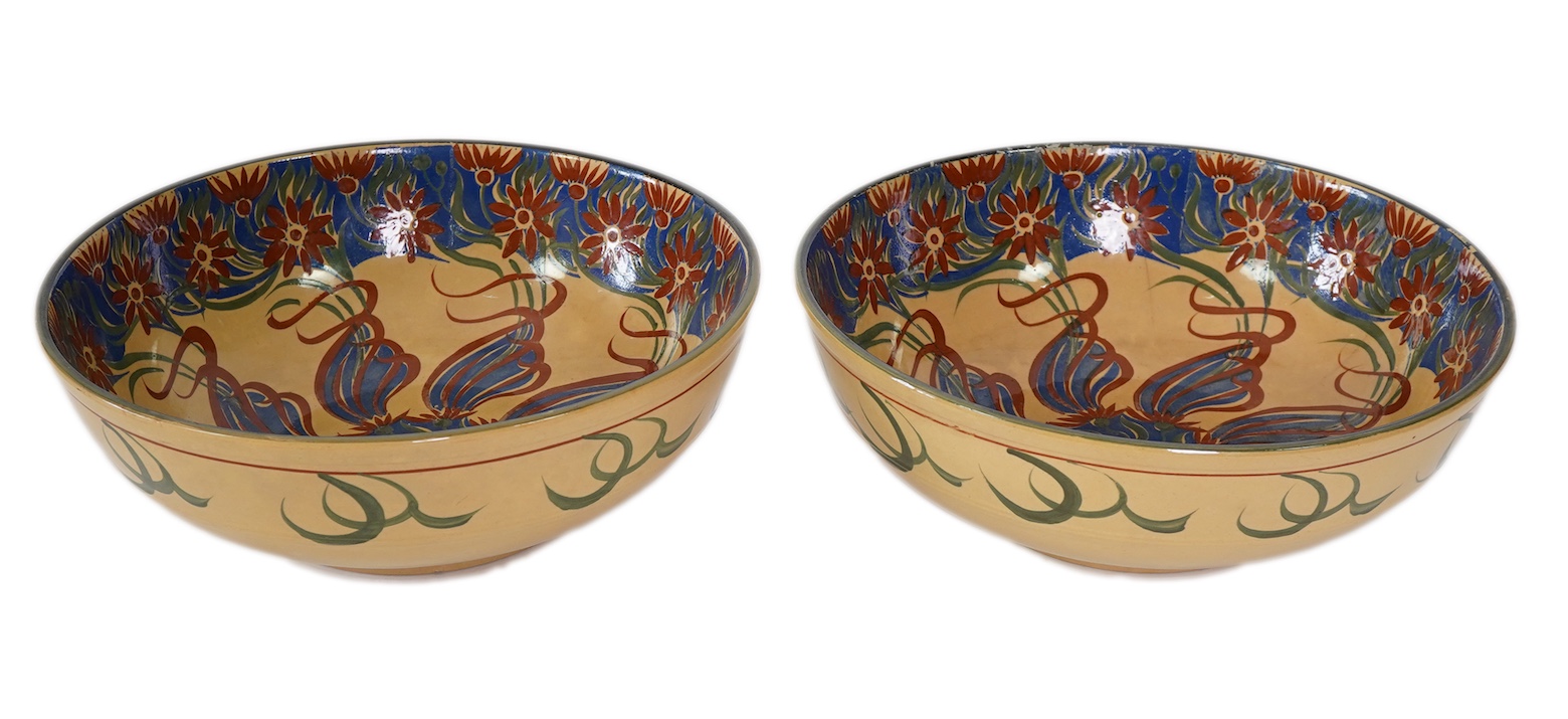 Dr Christopher Dresser (1834-1904) for T.G. Green & Co Ltd.: A pair of 'Ivanhoe' large bowls or basins